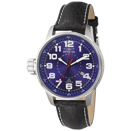 Invicta Men's F0052 Exclusive Force Collection Lefty GMT Black Leather Watch