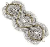 IMAGE OF Nancy Bacich Chain Mail Mesh Wave Silver Plate Bracelet