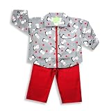 SnoPea - Newborn And Infant Girls Long Sleeve Knit Pant Set, Grey, Red