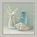 Lily of the Valley Spa by Danhui Nai Blue Bathroom Bath Spa Wall Art Print Framed Décor