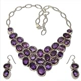 Necklace and Earings in Sterling Silver & Amethyst Gemstones