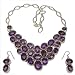 Earring and Necklace Set Sterling Silver Amethyst Jewelry (gnklcs368)