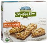 Cascadian Farms Organic Chewy Granola Bar, Sweet & Salty Peanut Pretzel, 5-Count Bars (Pack of 6)