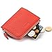 MEKU Womens Togo Leather Card Case Wallets Money Organizers Small Purse with Zipper Cash Holders for Lady (Red)