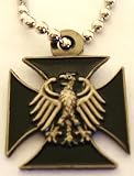 German Eagle IRON CROSS Military Army Pendant Necklace