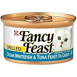 Fancy Feast Gourmet Cat Food, Grilled Ocean Whitefish and Tuna Feast in Gravy, 3-Ounce Cans (Pack of 24)