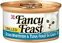 Fancy Feast Gourmet Cat Food Grilled Ocean Whitefish & Tuna Feast in Gravy, 3-Ounce Cans (Pack of 24)