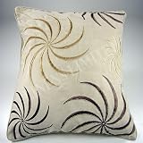 Faux Suede Swirl Cushion Cover (Cream)