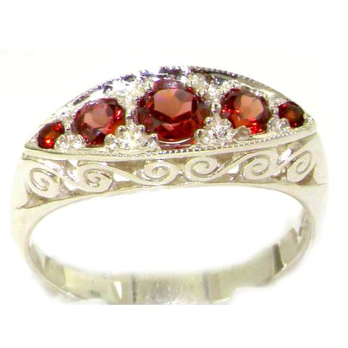 Click To Carved Solid English Sterling Silver Natural Garnet Ring - Finger Sizes 5 to 12 Available Details... Carved Solid English Sterling Silver Natural Garnet Ring - Finger Sizes 5 to 12 Available