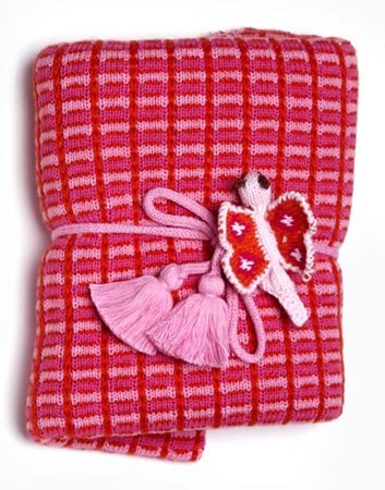 Blabla Stripe Baby Blanket, Pink