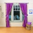 Indo Lavender Tab Top Sari Sheer Curtain (43 in. x 84 in.) with matching tieback