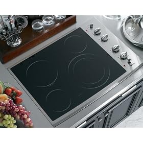 GE Profile: PP912SMSS 30 Electric Cooktop with 4 Ribbon Heating Elements, Power Boil Element and C GE Profile: PP912SMSS 30'' Electric Cooktop with 4 Ribbon Heating Elements, Power Boil Element and C