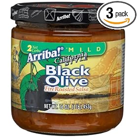 Arriba! California Style Black Olive Fire Roasted Salsa, Mild, 16-Ounce Jars (Pack of 3)