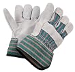 G & F Kids Garden Gloves leather palm with Rubberized Safety Cuff, Kids Size, 2-Pair