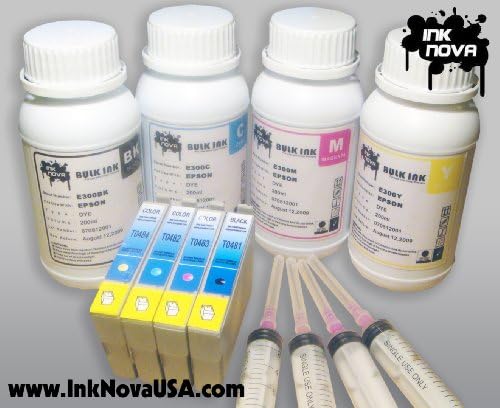 FREE Refillable Ink Cartridge For Epson Stylus C68, C88, C88+, CX3800, CX3810, CX4200, CX4800, CX5800F, CX7800 + 4 of 200ml Bottles Specially-Formulated Printer INK (equivalent to 60 individual ink cartridges, $184 Value)
