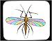 Decorated Mouse Pad with bug, winged, insect, gnat, colorful