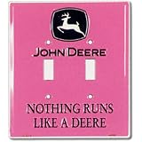 John Deere Switchplate Cover - Double (Lady Pink)