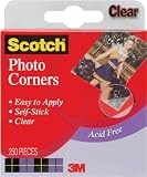 3M Scotch Photo Corners Self Adhesive 250/Box, Clear