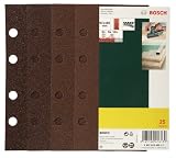 Bosch Zubeh�r 2607019495 25-teiliges Schleifblatt-Set f�r Schwingschleifer 93x185 mm (8x gelocht), K�rnung 40 - 120