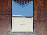 Southworth Fine Cotton Stationary: Embossed Thank You Cards with Coordinated Lined Envelopes - 20 pack, Navy Blue