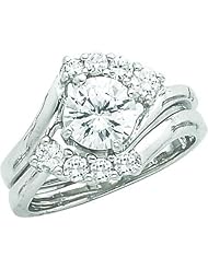 Sterling Silver Cubic Zirconia Ring Set Size 7