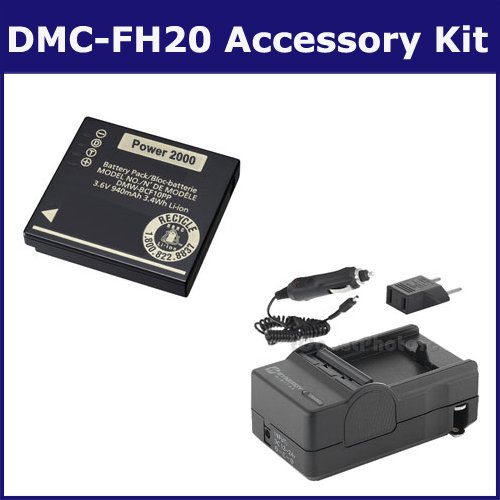 Panasonic Lumix DMC-FH20 Digital Camera Accessory Kit includes: SDDMWCF10 Battery, RTC182 Charger