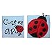 ID 1716AB Set of 2 Ladybug Badge Patch Garden Bug Embroidered Iron On Applique