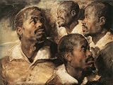 6" x 4" Greeting Card Rubens Four Studies of the Head of a Negro