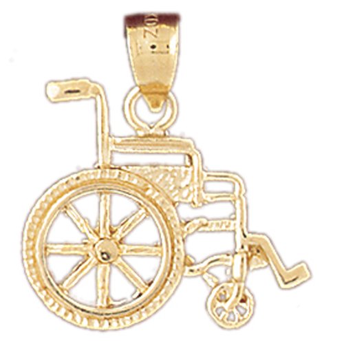 14kt Yellow Gold Wheelchair Pendant