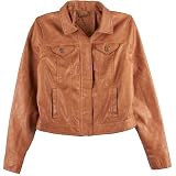 Jou Jou Faux Leather Cropped Jacket