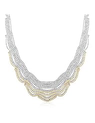 14K Yellow Gold and Sterling Silver Balinese Style Beaded Chain Necklace