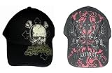 51yXCTfgnFL. SL160  Miami Ink Set   Black Skull and Cross Flex Fit Cap and Winged Dragon Trucker Adj Hat