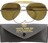 Brown Lenses - US Air Force Style Aviator Sunglasses - w Case by