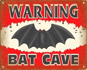Amazon.com - Retro Bat Cave Warning Door Sign / Wall Plaque - Batcave Sign