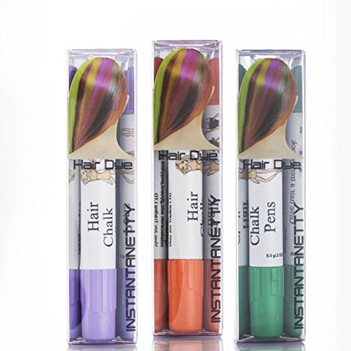 Joyous Professional Hair Chalk Pens Hair Chalk Salon Temporary Hair Color Dye Touch-up (3 Packs-Light Purple+Green+Orange#32) Joyous Professional Hair Chalk Pens Hair Chalk Salon Temporary Hair Color Dye Touch-up (3 Packs-Light Purple+Green+Orange#32)