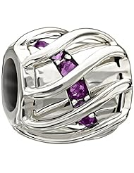 Authentic Chamilia Charm "Enchanting Spiral" Purple Swarovski 2025-0919