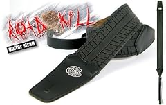 Black 'Biker Series' Rubber Guitar Strap for Electric/Acoustic/Bass Guitar