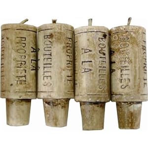 Novelty Lifesize Wine Cork Candles - set of 4