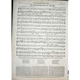 黒っぽい髪のジプシーの海音楽シートの古い印刷物 1850