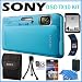 Sony Cyber-Shot DSC-TX10/L 16.2MP Waterproof Digital Camera with 3D Sweep Panorama in Blue + 4GB Accessory Kit