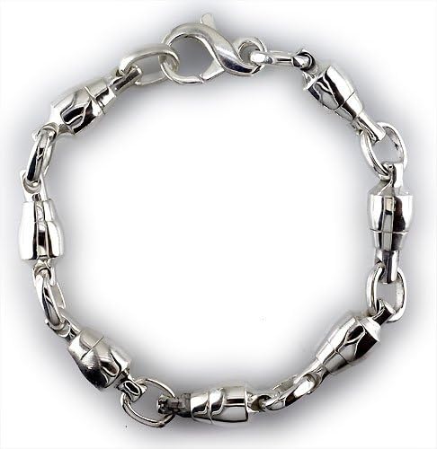 Mens Fishing Swivel Link Sterling Silver Bracelet, 8.5 inches, Medium Size Swivel, style 4285
