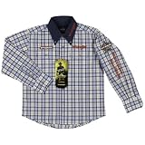 Wrangler® Boys PBR Plaid Logo Embroidery by Wrangler