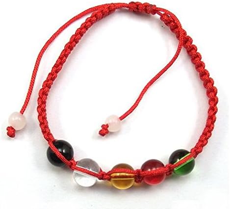 Five Elements Hand Made Red String Bracelet with Bronzing Organza Bag