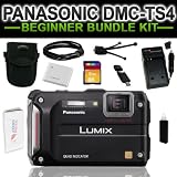 Panasonic Lumix DMC-TS4 12.1 MP Digital Camera 8GB Beginner Kit (Black) includes (Charger, Battery, 8GB SD Card, Tripod, HDMI Cable, Camera Case, Card Reader, Cleaning Kit)