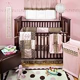 My Baby Sam Mad About Plaid 4 Piece Crib Bedding Set, Pink