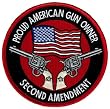 Proud American Gun Owner Second Amendment Embroidered Patch Single Action Cowboy Handgun Version