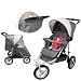 Poussette 3 roues gris-rouge-