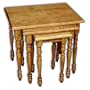 Nesting Tables (3) Turned Leg-Oak