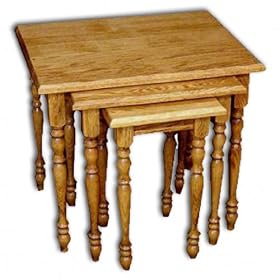 Nesting Tables (3) Turned Leg-Oak