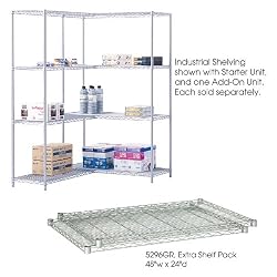 Safco Industrial Extra Shelf Pack, 48 x 24 Inches (5296GR)